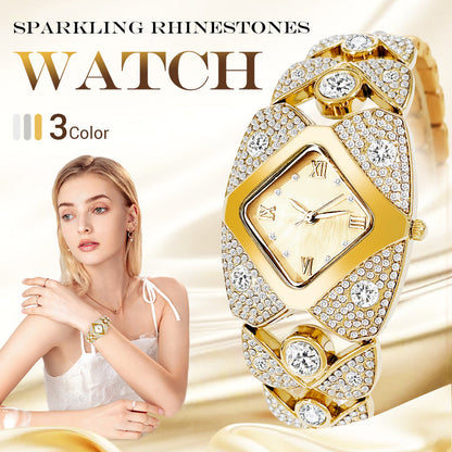 💥The best gift for women✨Retro Quartz Watch with Sparkling Rhinestones⌚