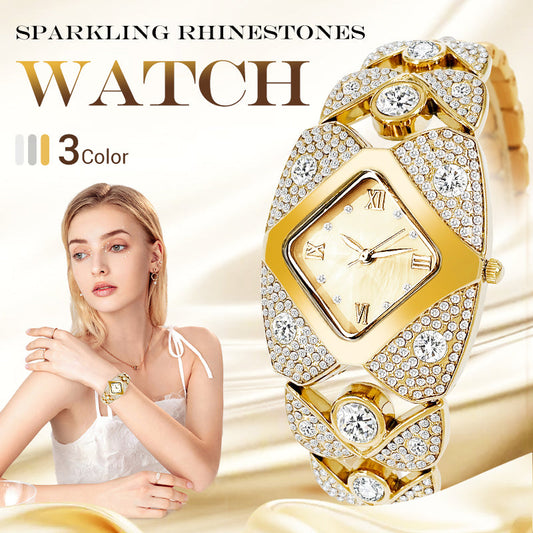 💥The best gift for women✨Retro Quartz Watch with Sparkling Rhinestones⌚