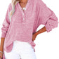 🍀LAST DAY SALE 50% OFF🍀Womens Casual Gauze Button Neck Long Sleeve Oversized Blouses