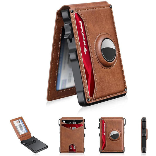 💥2025 New Hot Sale💝Men's Business Style PU Leather Compact Wallet RFID Blocking Wallet for Daily Use (notAirtag)