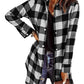 💗Versatile item💗Women’s Plaid Longline Shirt Jacket
