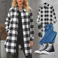 💗Versatile item💗Women’s Plaid Longline Shirt Jacket