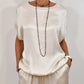 💕Women's Coton mercerisé Short Sleeve Top & Pants 2-Piece Set💕
