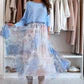 ⏰Limited Time🔥59% Off 🔥Blue Set Bow Back Top & Tulle Skirt