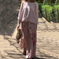 💖Hot Selling 49% OFF💖Solid Tops ＆ Floral Wide-Leg Pants (2-Piece Set)