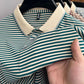 💖Hot sale--49% off👕Men's Business Casual Striped Breathable Lapel T-Shirt