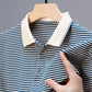 💖Hot sale--49% off👕Men's Business Casual Striped Breathable Lapel T-Shirt