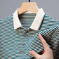 💖Hot sale--49% off👕Men's Business Casual Striped Breathable Lapel T-Shirt