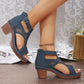🎁Hot sale 🔥🔥Versatile Hollow Out Mid Heel Open Toe Sandals（50% OFF）