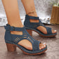 🎁Hot sale 🔥🔥Versatile Hollow Out Mid Heel Open Toe Sandals（50% OFF）