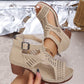 🎁Hot sale 🔥🔥Versatile Hollow Out Mid Heel Open Toe Sandals（50% OFF）