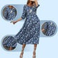 🌸Summer Sale - 49% off🌸Women’s Elegant Floral Print V-Neck Long Dress