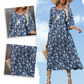 🌸Summer Sale - 49% off🌸Women’s Elegant Floral Print V-Neck Long Dress