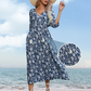 🌸Summer Sale - 49% off🌸Women’s Elegant Floral Print V-Neck Long Dress