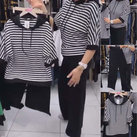 💥HOT SALE 2025--49%OFF💥Women's Striped Top & Solid Pants Set