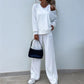 🎁 Hot Sale 49% OFF 🔥Women's Solid Color Vest & V-Neck Long Sleeve Top & Pants 3-Piece Set