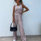 🎁 Hot Sale 49% OFF 🔥Women's Solid Color Vest & V-Neck Long Sleeve Top & Pants 3-Piece Set