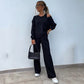 🎁 Hot Sale 49% OFF 🔥Women's Solid Color Vest & V-Neck Long Sleeve Top & Pants 3-Piece Set