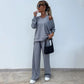 🎁 Hot Sale 49% OFF 🔥Women's Solid Color Vest & V-Neck Long Sleeve Top & Pants 3-Piece Set