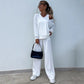 🎁 Hot Sale 49% OFF 🔥Women's Solid Color Vest & V-Neck Long Sleeve Top & Pants 3-Piece Set