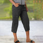 💥2025 New Hot Sale--49% Off💥Multi-Pocket Solid Color Casual Cargo Capri Pants