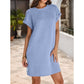 🔥2025 HOT SALE🔥Women's Relaxed Roll Sleeve Pocket Dress