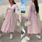 💥Last Day Special Sale 49% OFF💃Fashion V-Neck Button Long Sleeve Floral Waist Dresses