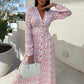 💥Last Day Special Sale 49% OFF💃Fashion V-Neck Button Long Sleeve Floral Waist Dresses