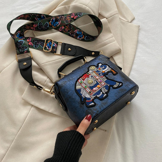 🌸The best gift for her - 49% OFF🌸Personalized Elephant Embroidered Leather Bag