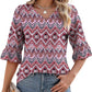 ❤️2025 New Products--50% OFF❤️Women's Elegant Ruffle Sleeve V-Neck Tops