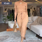 🔥2025 Hot Sale - 49% korting 💥Women's V-Neck T-Shirt & Midi Skirt Set