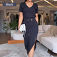 🔥2025 Hot Sale - 49% korting 💥Women's V-Neck T-Shirt & Midi Skirt Set