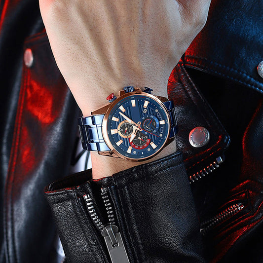 🔥2025 Hot Sale - Gifts for Him⌚Men's Quartz Steel Band Watch