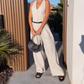 🩷Women's halter neck jumpsuit with deep V-neck and wide legs🌸