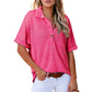 🩷Summer Sale - 50% Off🌈Women's Lapel Loose Short Sleeve Top