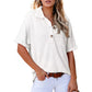 🩷Summer Sale - 50% Off🌈Women's Lapel Loose Short Sleeve Top