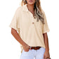 🩷Summer Sale - 50% Off🌈Women's Lapel Loose Short Sleeve Top