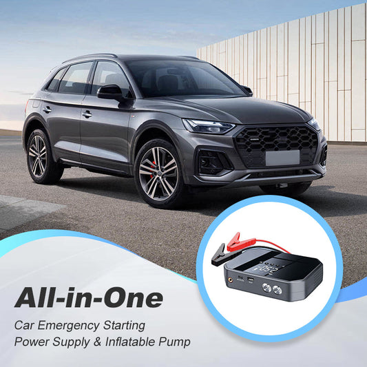 Starthilfe-Powerbank mit integriertem Kompressor für Autos