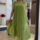 ⏳ LETZTER TAG IM ANGEBOT: 50% Rabatt auf das zweite Produkt💃🏻Ärmelloses Plisseekleid aus Chiffon – Elegant, atmungsaktiv & perfekt für jeden Anlass! 🌿