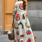 Flap Collar Printed Button-Down Maxi Dress