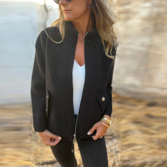 Casual Damenjacke mit Stehkragen und Reißverschluss
