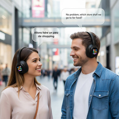 🎧 50% de réduction! ✨ Casque Bluetooth IA - Écran LCD intelligent et assistant vocal avec qualité sonore premium pour la musique et les appels 📱✨