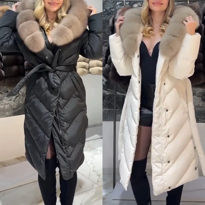 Luxe décontracté 🌟 Manteau femme avec col en fourrure – Livraison gratuite 🎁