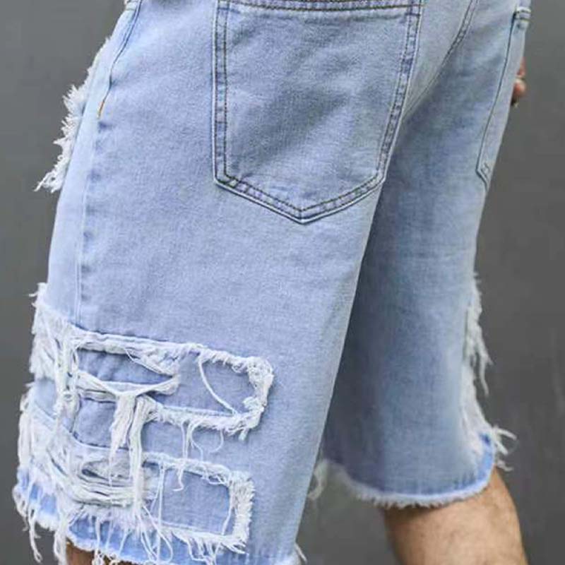 🔥 50% RABATT NU! 🩳 Rivna jeansshorts för herr – avslappnad streetstyle & skön komfort för sommaren ☀️🛹