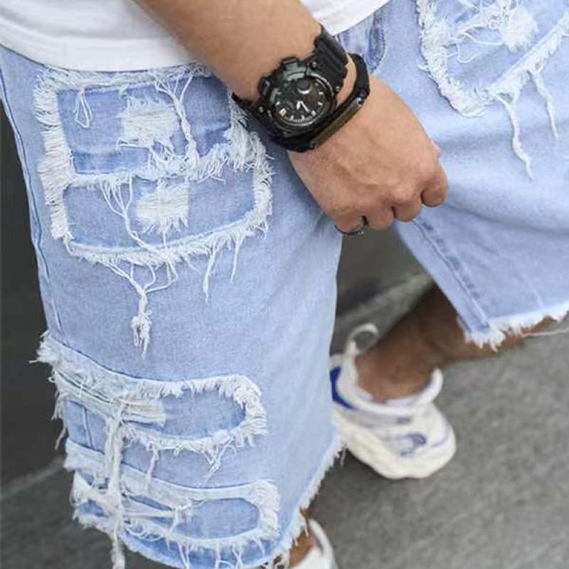 🔥 50% RABATT NU! 🩳 Rivna jeansshorts för herr – avslappnad streetstyle & skön komfort för sommaren ☀️🛹