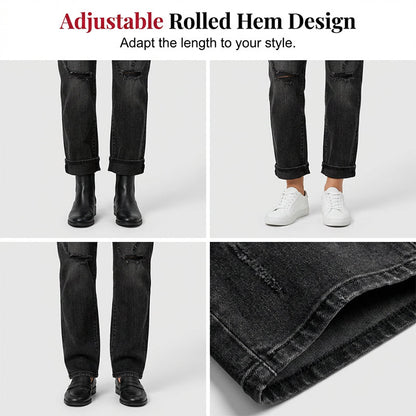 👖Casual-jeans för damer med slitningar och raka ben – trendiga & smickrande🔥