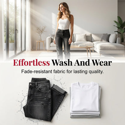 👖Casual-jeans för damer med slitningar och raka ben – trendiga & smickrande🔥