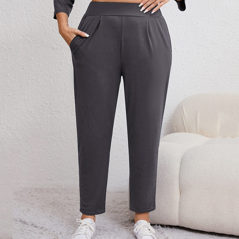 ✨Tapered byxor med fickor i stora storlekar för kvinnor – stil & rörelsefrihet 👖