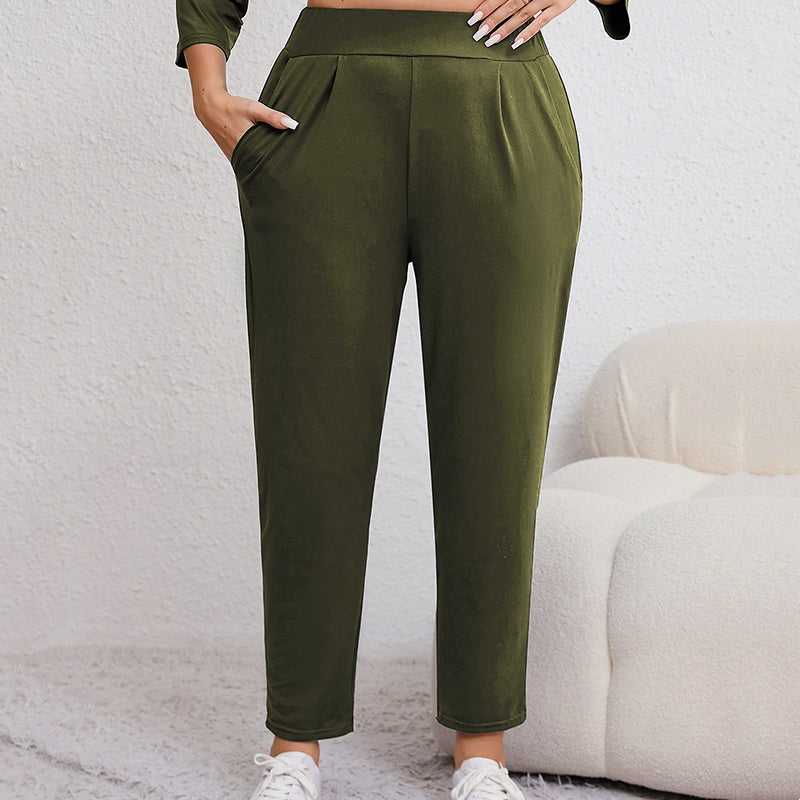 ✨Tapered byxor med fickor i stora storlekar för kvinnor – stil & rörelsefrihet 👖