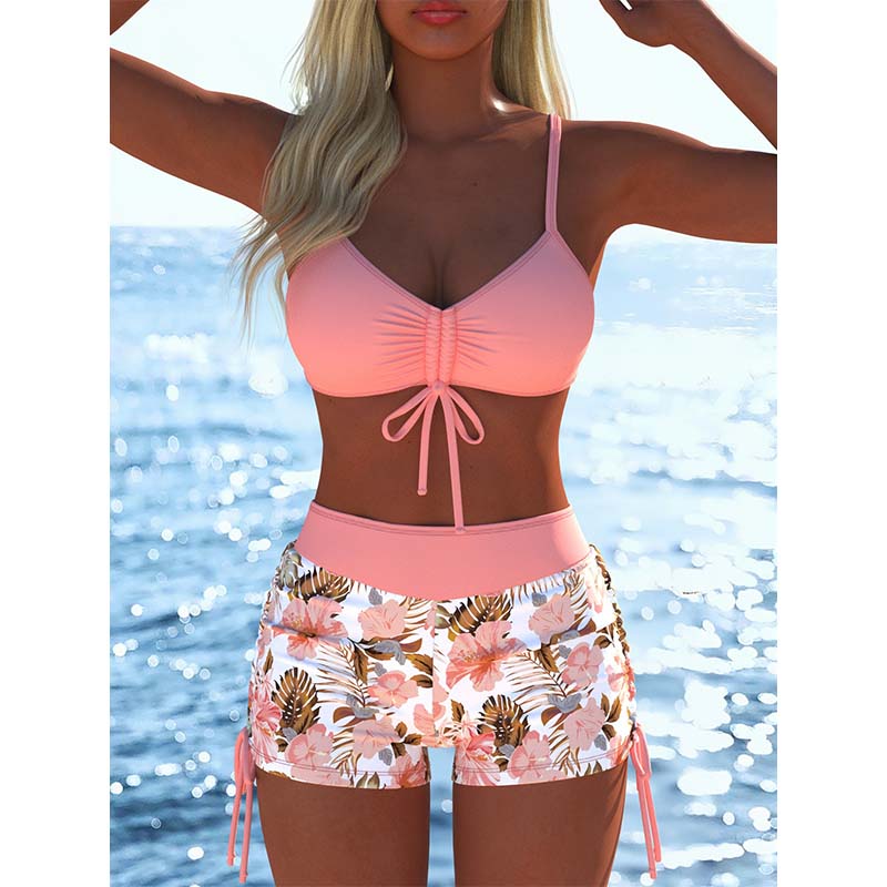 🩱 BEGRÄNSAT ERBJUDANDE: 50% RABATT! ✨ Dam Bikini Set – Snörning i Toppen, Boyshorts, Flera Stilar 🏖️
